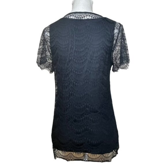 ANN TAYLOR Black Lace Top - Size Small - Picture 3 of 5
